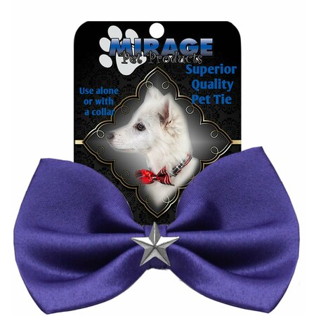 MIRAGE PET PRODUCTS Silver Star Widget Pet BowtiePurple 47-55 PR